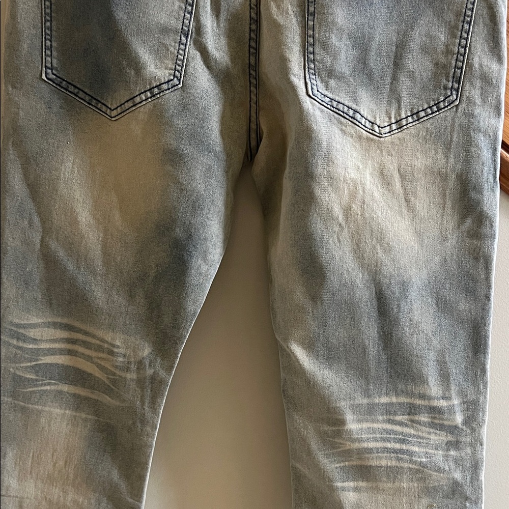 D’ANDIJIESHEN Men's Graphic Jeans  Blue and Black Design Size 34 New With Tags - Picture 8 of 10